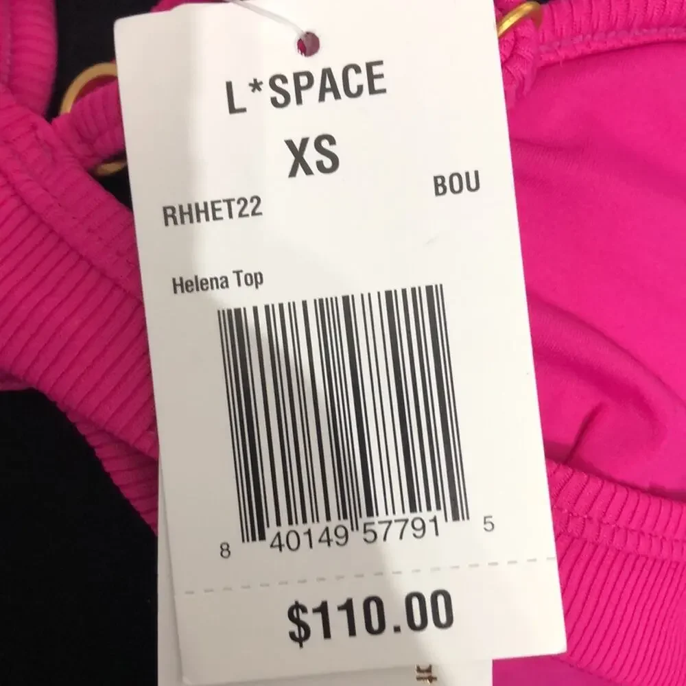 L*Space Helena Ribbed Bikini Top in Bougainvillea XS NWT